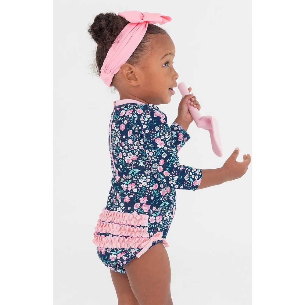 Ruffle Butts | Moonlit Meadow Rashguard One-Piece Swimsuit 0-3 Months